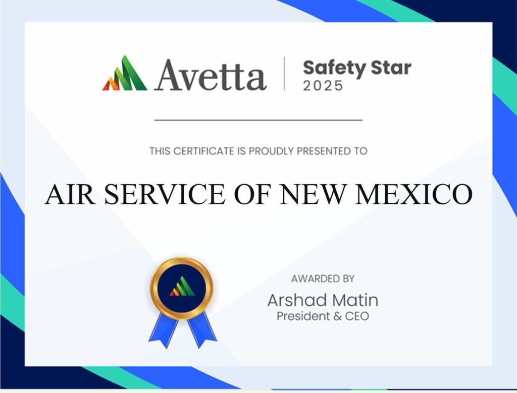 air service of new mexico avetta certificate